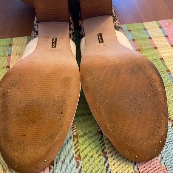 Louise et Cie 3 inch heels , cream, black and snake skin - Picture 3 of 3